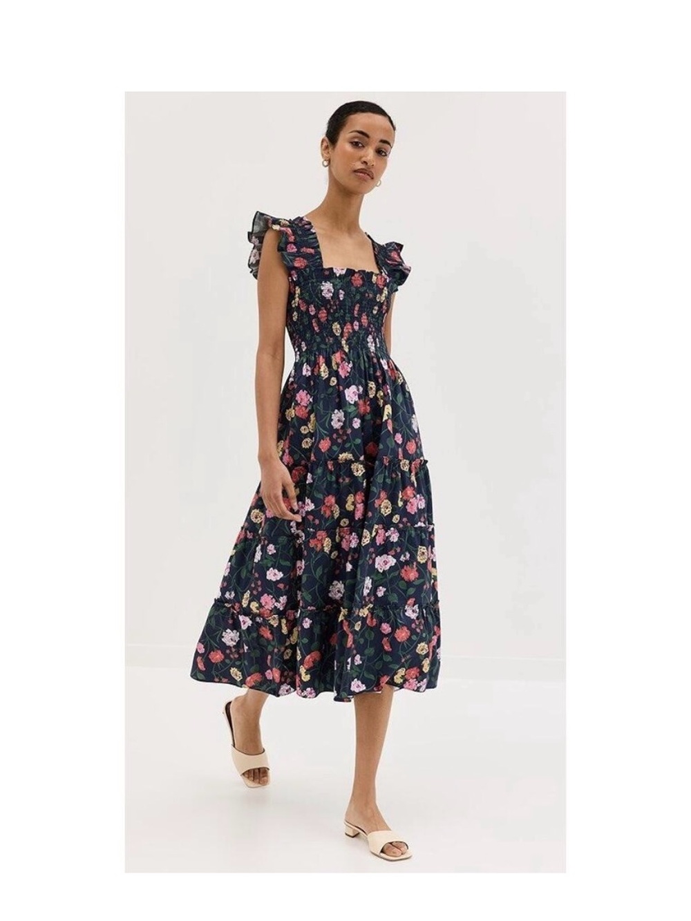 Hill House Ellie Nap Dress Navy Peony Bouquet